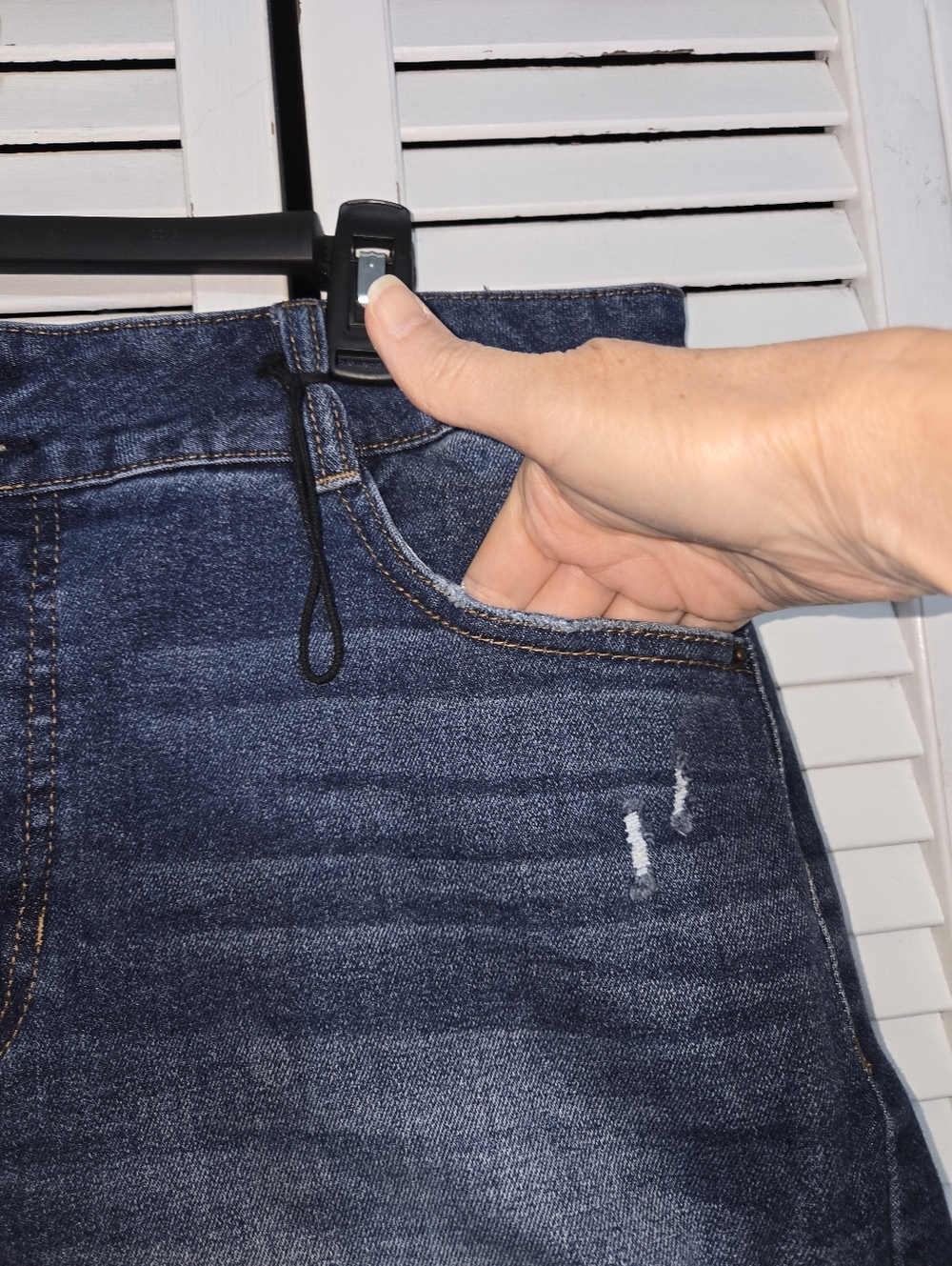 Vanilla Star Women's 18 Super HighRise Distressed Denim Shorts - Picture 2 of 12